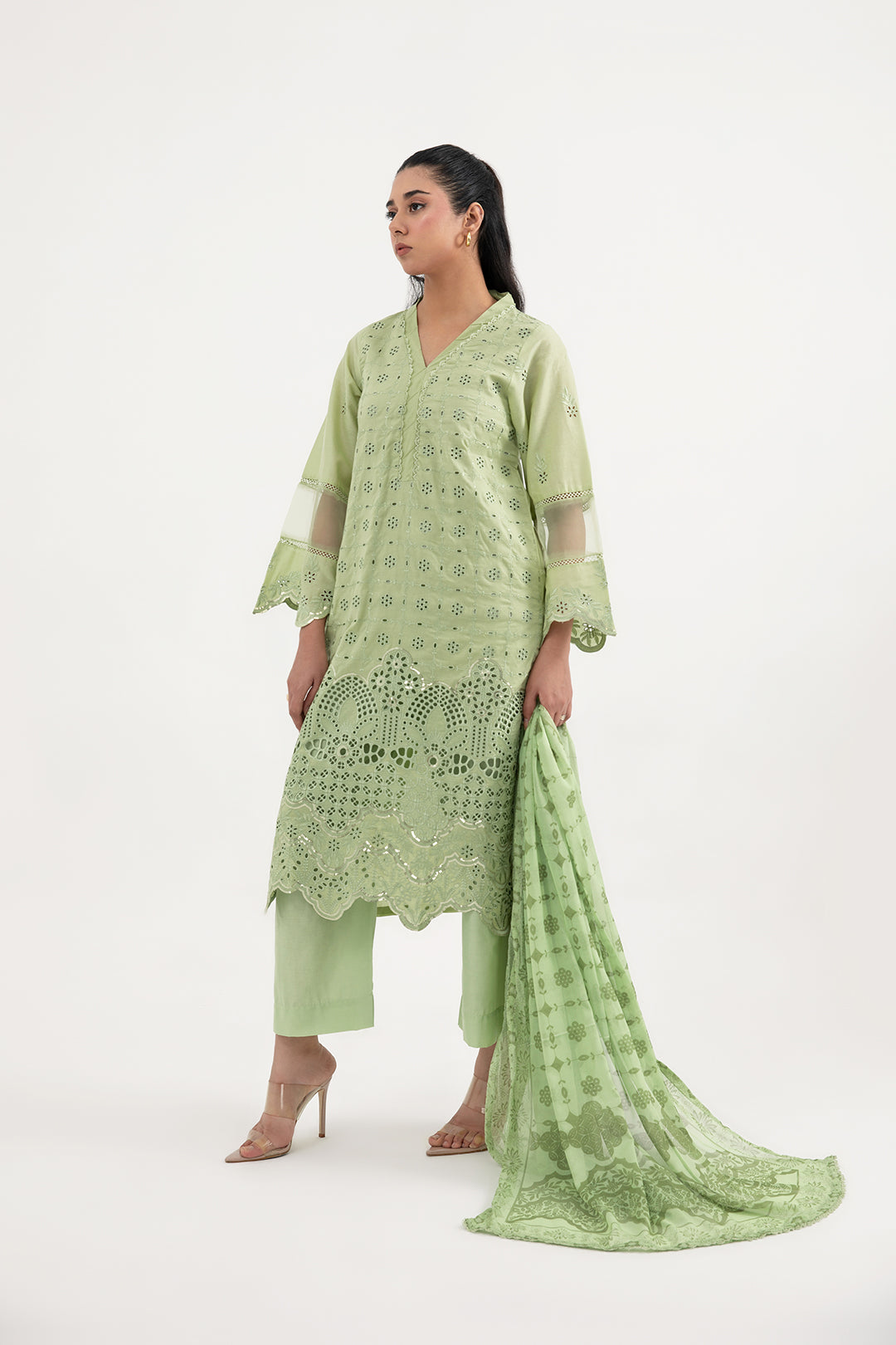 Pistachio Lace Ensemble - 3-Piece Suit