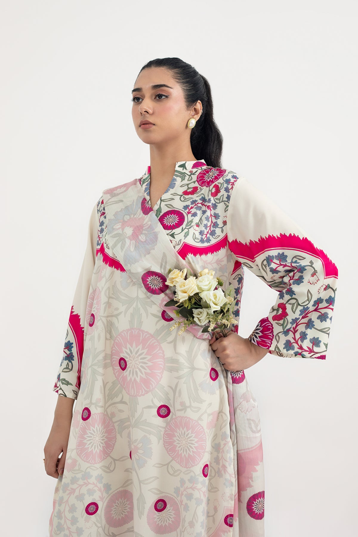 Rosy Folk Embroidered 3-Piece Suit