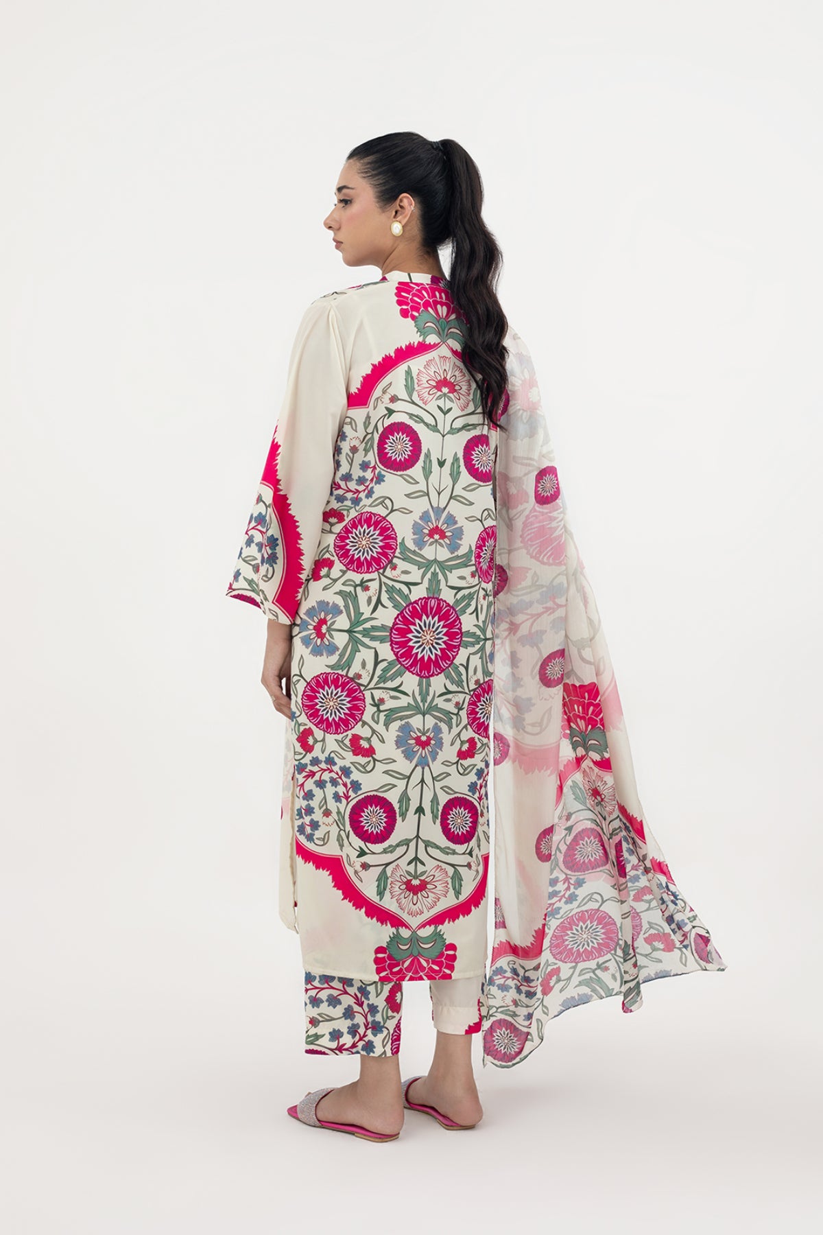 Rosy Folk Embroidered 3-Piece Suit