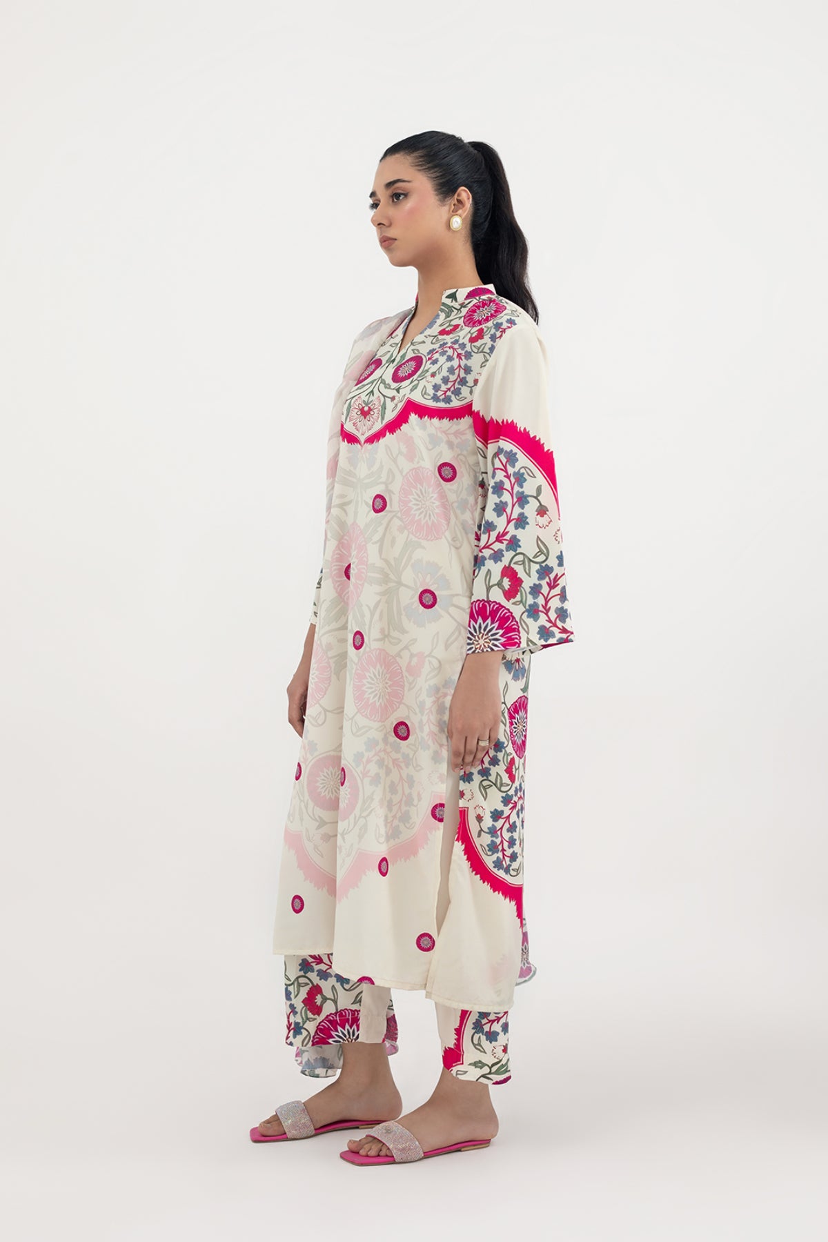 Rosy Folk Embroidered 3-Piece Suit
