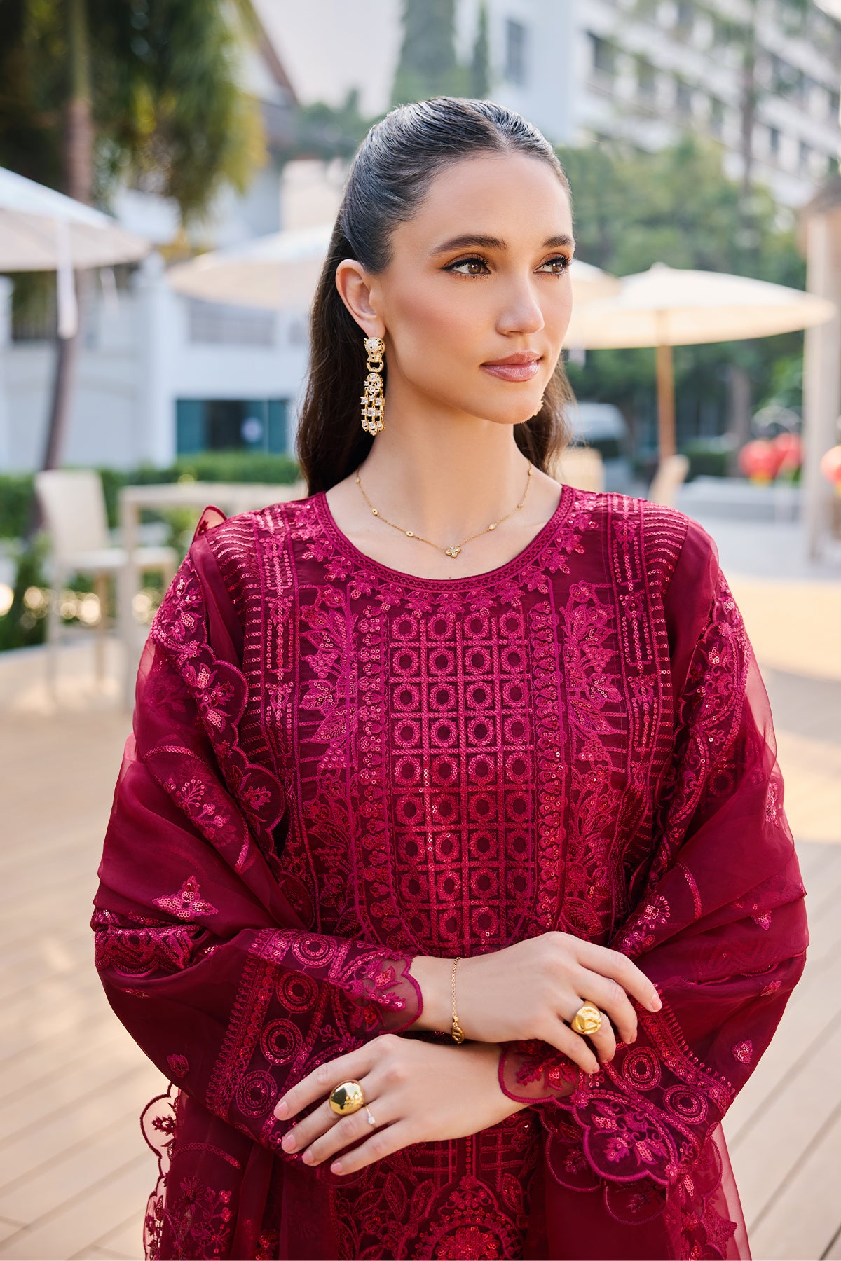 Garnet Lattice 3-Piece Suit