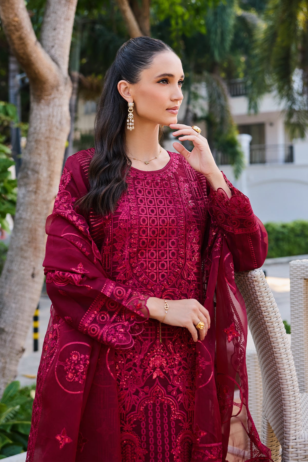 Garnet Lattice 3-Piece Suit