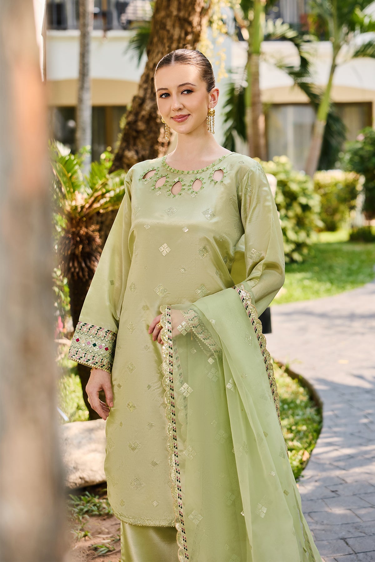 Olive Blossom 3-Piece Suit