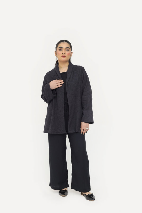 Charcoal Cozy Cardigan Shirt